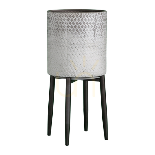 Sprawdź Donica metalowa Albion Gallery Direct biało-grafitowa 61 cm