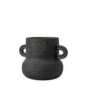 Wazon Gallery Direct Gorki mały, czarny, cementowy 25 × 18,5 × 18,5 cm small 2