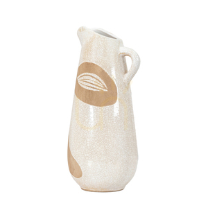 Wazon dzbanek Gallery Direct Goya reaktywny biało-brązowy kamionka 37 cm small 1