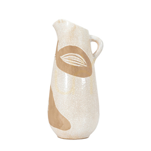 Wazon dzbanek Gallery Direct Goya reaktywny biało-brązowy kamionka 37 cm small 0