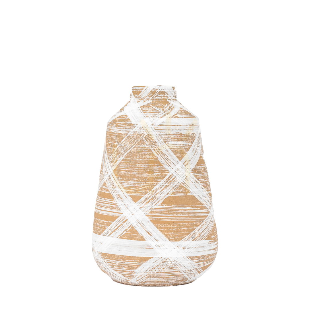 Zobacz Wazon Gallery Direct Tarka duży kamionka brązowo-biały 26,5 cm Wazon Gallery Direct Tarka duży kamionka brązowo-biały 26,5 cm