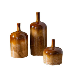 Zestaw 3 ozdób ceramicznych Vormark brązowy Gallery Direct 5059413677250 small 0