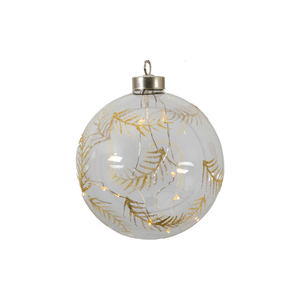 Bombka LED Gallery Direct z wytrawionym motywem złotego pióra, przezroczysta, 12 × 12 × 14 cm 0 Bombka LED Gallery Direct z wytrawionym motywem złotego pióra, przezroczysta, 12 × 12 × 14 cm small 0