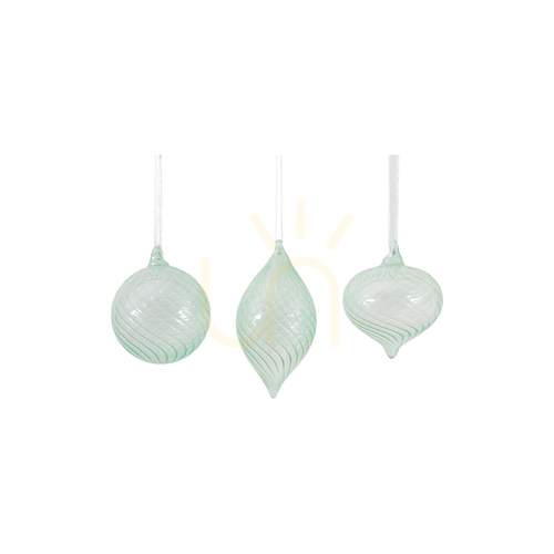 Sprawdź Bombki szklane Gallery Direct Kalina miętowe zestaw 3 szt.