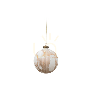 Bombki choinkowe Gallery Direct Tula marmurkowe brązowe 10 cm 3 szt. small 0