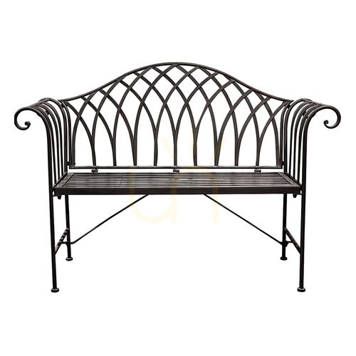 Sprawdź Ławka ogrodowa metalowa czarna Gallery Direct Duchess Noir 128 cm