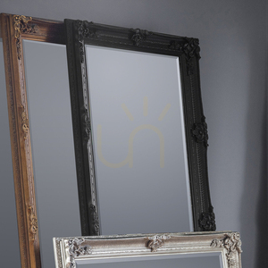 Lustro Gallery Direct Abbey Leaner czarne barokowe 165x79,5 cm small 1