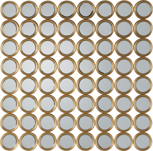 Sprawdź Lustro ścienne Gallery Direct Carrington Circles złote okrągłe 104x104 cm