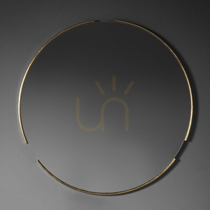 Lustro okrągłe FITZROY 80 cm złota rama rurkowa z przerwami polerowana krawędź Gallery Direct small 1