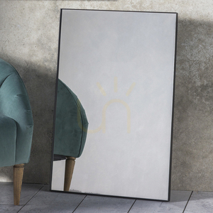 Lustro Gallery Direct Hurston czarne z metalową ramą 60 × 90 cm small 1