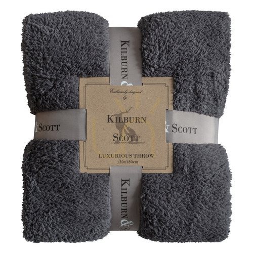 Sprawdź Narzuta Teddy Fleece Gallery Direct węgiel drzewny 130x180 cm