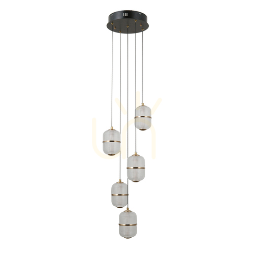 Sprawdź Lampa wisząca Italux Alani LED 5-punktowa czarna PND-34375-5-BK