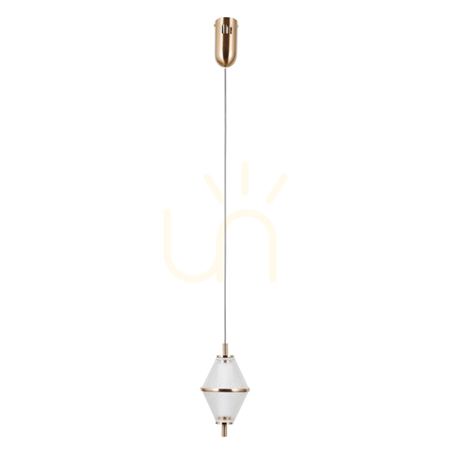 Sprawdź Lampa wisząca Italux Fuente LED złota szklana 13 cm PND-34395-1-HBR