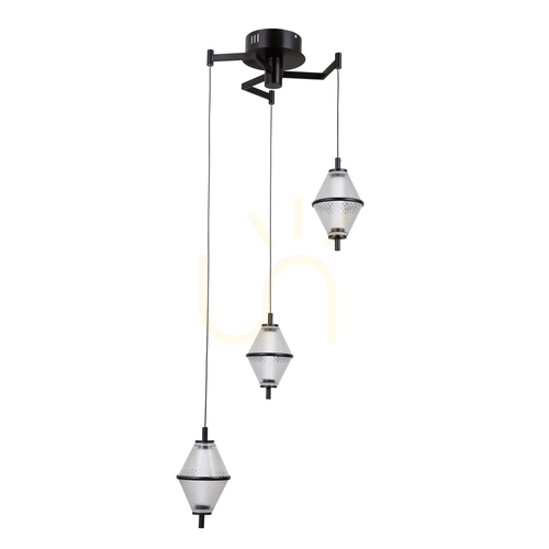 Sprawdź Lampa wisząca Italux Fuente LED 3-punktowa czarna PND-34395-3-BK