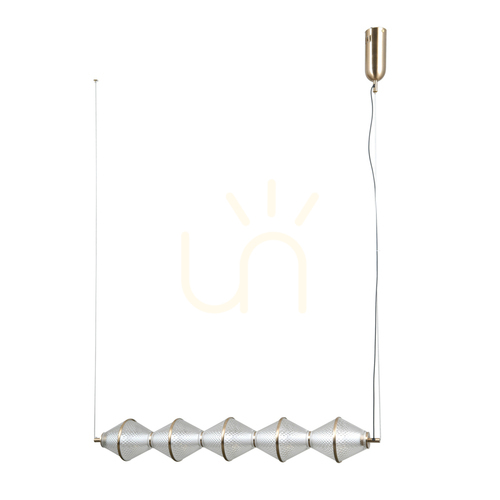 Sprawdź Lampa wisząca Italux Fuente LED 5-punktowa złota PND-34395-5-HBR