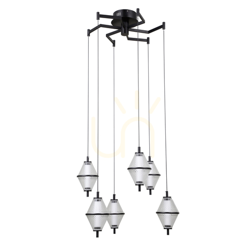 Sprawdź Lampa Wisząca Italux Fuente LED 6-punktowa Czarna PND-34395-6-BK
