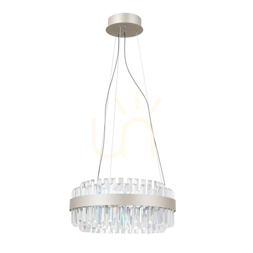 Sprawdź Lampa wisząca Italux Horna LED mosiądz kryształowa 45 cm PND-34386-1-CH-CL