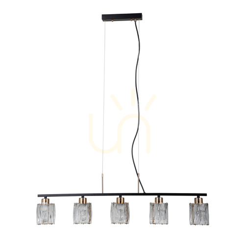 Sprawdź Lampa wisząca Italux Simona czarna kryształowa 5xE14 PND-40814-5-BK-HBR