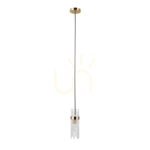 Sprawdź Lampa wisząca Italux złota szklana E14 PND-40760-1-HBR