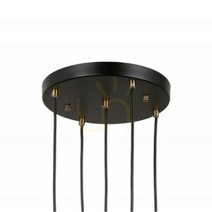 Lampa wisząca Italux Torno czarno-złota 5-punktowa szklane klosze E14 PND-40813-5R-BK-HBR small 2