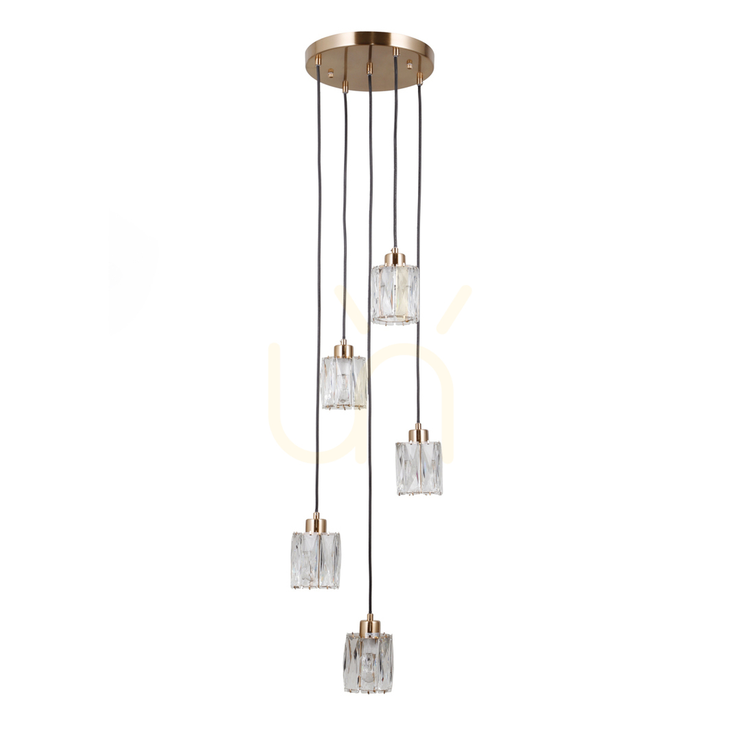 Sprawdź Lampa wisząca Italux Torno złota szklana 5-punktowa E14 PND-40813-5R-HBR Lampa wisząca Italux Torno złota szklana 5-punktowa E14 PND-40813-5R-HBR