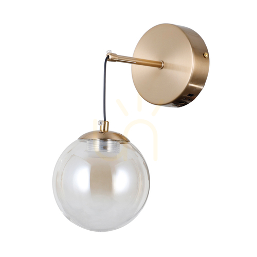 Sprawdź Kinkiet Italux LED złoty szklany bursztynowy WL-34381-1-HBR