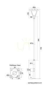 Latarnia ogrodowa SU-MA MARS ciemny popiel LED 45W 438 cm MLS LB-H4400 W small 3