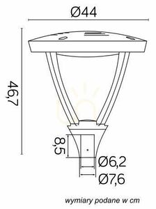 Latarnia ogrodowa SU-MA MARS ciemny popiel LED 45W 438 cm MLS LB-H4400 W small 4