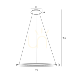 Lampa wisząca Max Light Queen P0494 złoty szczotkowany 70 cm LED 23W small 2
