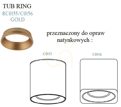 Sprawdź Pierścień ozdobny do plafonu Max Light TUB złoty aluminium RC0155/C0156 GOLD