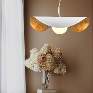 Lampa wisząca ENZO biało złota 40 cm small 1