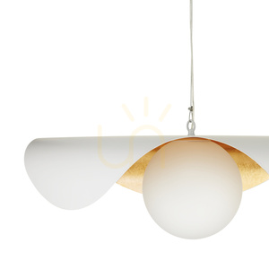 Lampa wisząca ENZO biało złota 40 cm small 7