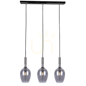 Lampa wisząca MiLAGRO Lugano czarna ze szkłem dymionym 3×E14 ML8814 1 Lampa wisząca MiLAGRO Lugano czarna ze szkłem dymionym 3×E14 ML8814 small 1