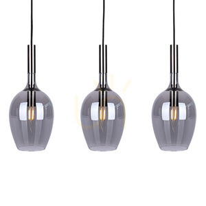 Lampa wisząca MiLAGRO Lugano czarna ze szkłem dymionym 3×E14 ML8814 2 Lampa wisząca MiLAGRO Lugano czarna ze szkłem dymionym 3×E14 ML8814 small 2