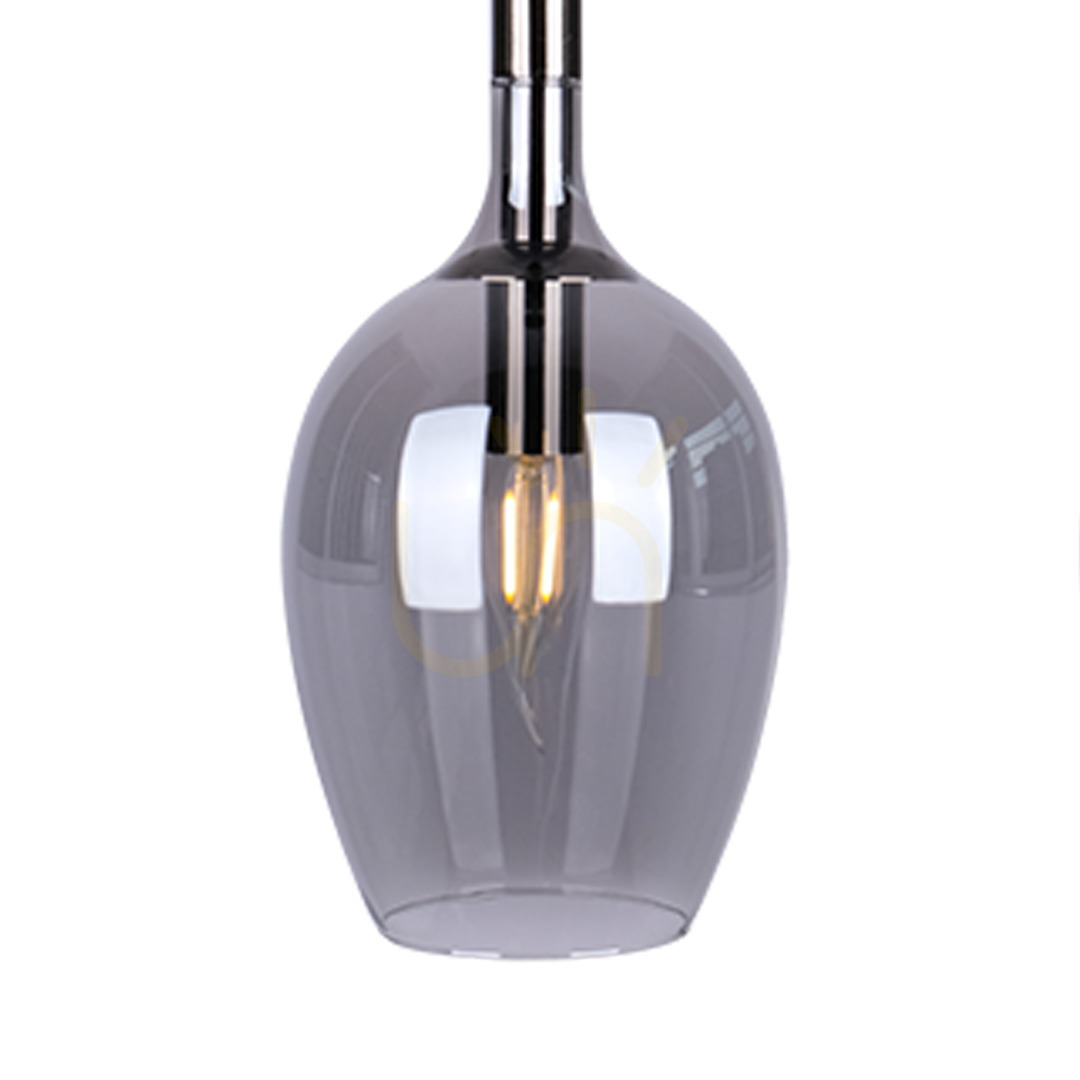Wyświetl Lampa wisząca MiLAGRO Lugano czarna ze szkłem dymionym 3×E14 ML8814 Lampa wisząca MiLAGRO Lugano czarna ze szkłem dymionym 3×E14 ML8814