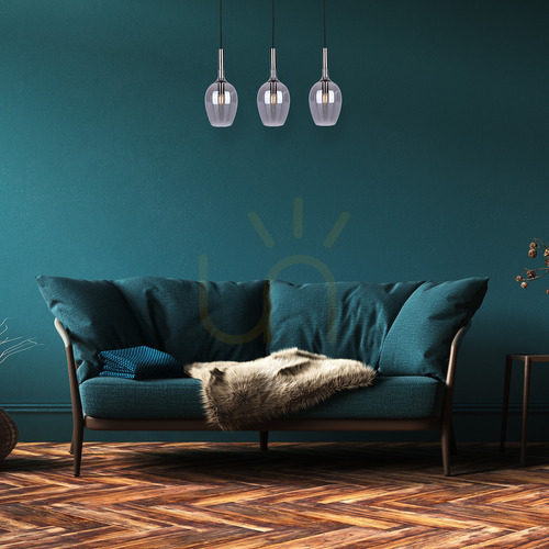 Sprawdź Lampa wisząca MiLAGRO Lugano czarna ze szkłem dymionym 3×E14 ML8814