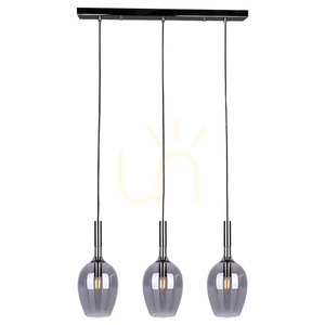 Lampa wisząca MiLAGRO Lugano czarna ze szkłem dymionym 3×E14 ML8814 7 Lampa wisząca MiLAGRO Lugano czarna ze szkłem dymionym 3×E14 ML8814 small 7