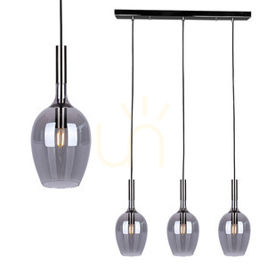 Lampa wisząca MiLAGRO Lugano czarna ze szkłem dymionym 3×E14 ML8814 0 Lampa wisząca MiLAGRO Lugano czarna ze szkłem dymionym 3×E14 ML8814 small 0