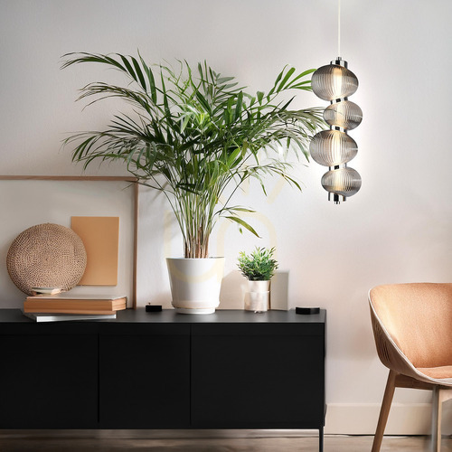 Sprawdź Chrom Lampa Wisząca Bolla Smoked 17 W Led