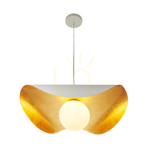 Lampa wisząca ENZO biało złota 80 cm small 5