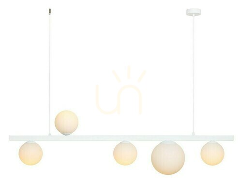 Sprawdź Lampa wisząca Aldex Garda 5 biała metal szkło 1099F