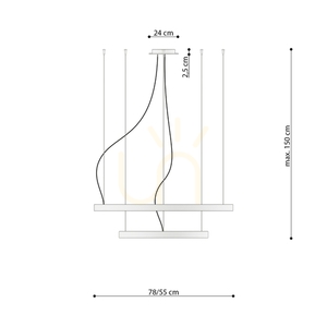 Żyrandol RIO 2 55/78 ochra czerwona LED 4000K - THORO small 7