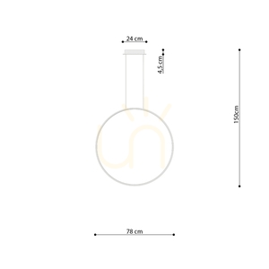 Lampa wisząca RIO 78 ochra czerwona LED 3000K - THORO small 8