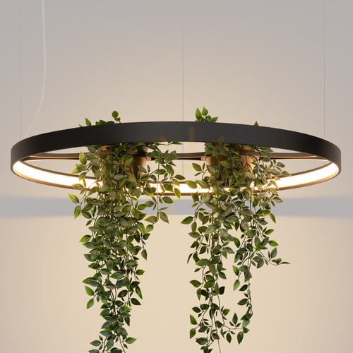 Sprawdź Żyrandol RIO BIO 78 czarny LED 33 W 3000K z pierścieniem na rośliny Thoro TH.551