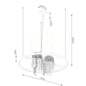 Żyrandol RIO BIO 110 czarny LED 4000K - THORO small 9