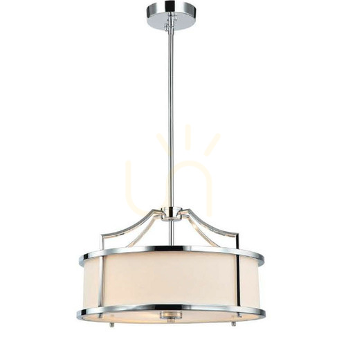 Sprawdź Lampa wisząca Stanza 3xE27 biała metalowo-szklano-tkaninowa 420 mm
