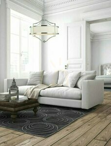 Lampa wisząca Stesso 4xE27 biało-kremowa chrom metal tkanina 550 mm Open Design Highlights small 1
