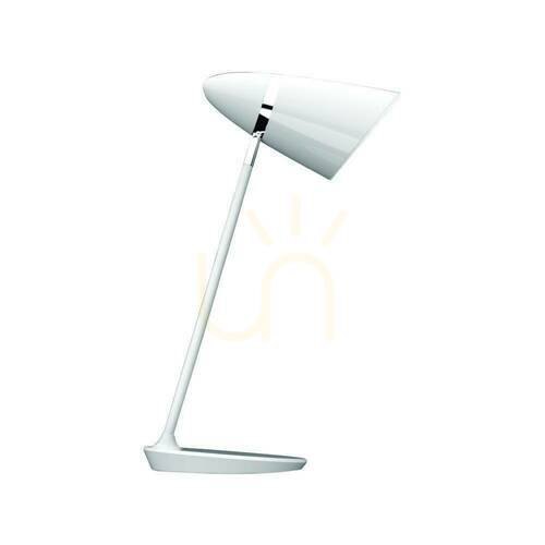 Sprawdź Lampka na biurko Elmo Biały Perłowy Chrom Metal E27 Open Design Highlights