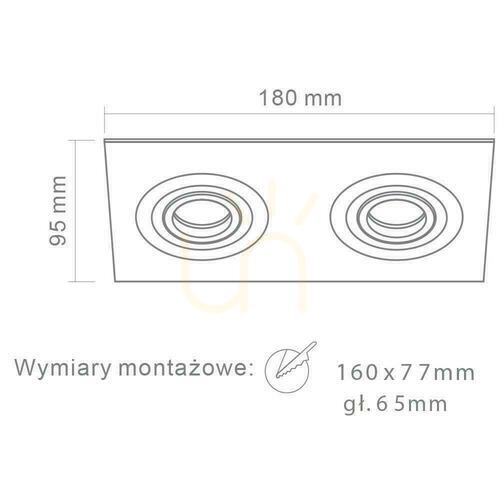 Sprawdź Oprawa wpuszczana Fasto II Chrom GU10 2x8W 180 mm Open Design Highlights