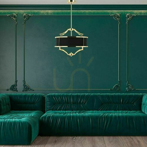 Sprawdź Lampa wisząca Stesso 4xE27 czarna złota metalowa Open Design Highlights